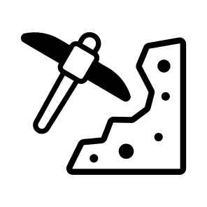 Mining, Extracting, Digging, Pickaxe, Mountain icon