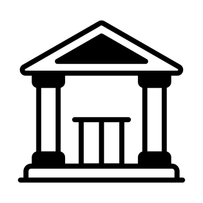 Museum, Gallery, Columns, Building, Estate,, icon