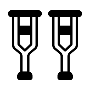 Crutches, Sticks, Support, Mobility, Tool icon