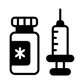 Vaccine, Dose, Injection, Medication, Syringe icon