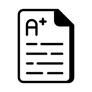 A Grade, Result, Sheet, Marks, Paper icon