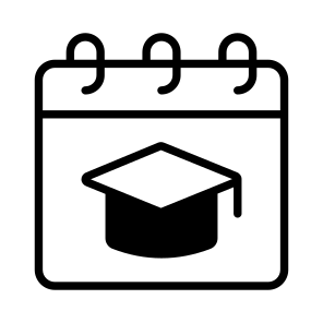 Graduation Day, Scholarship, Mortarboard, Calendar, Date, icon