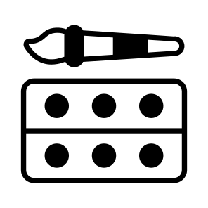 Palette, Swatches, Painting, Colouring, Painting Tools icon