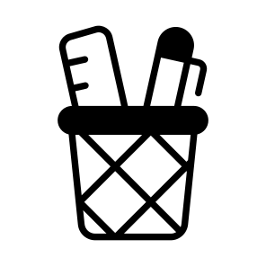 Stationery Holder, Pencil Holder, Pencil Cup, School Supplies, Stationery Items icon