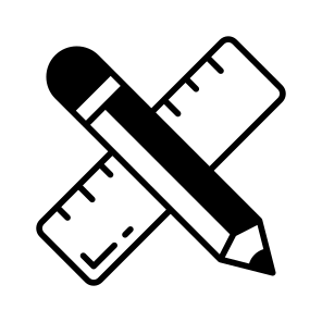 Drafting, Tools, Pencil, Ruler, Scale icon