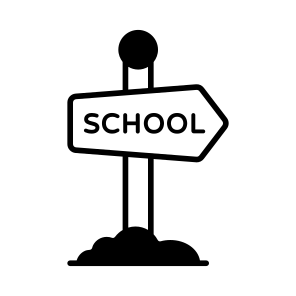 School, Signboard, Direction, Learning, Guidepost icon