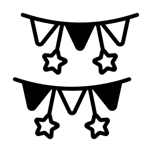Buntings, Garlands, Decoration, Ornament, Party icon