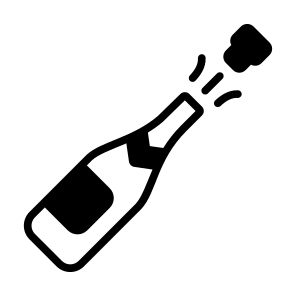 Champagne, Opening, Uncorking, Celebration, Party icon