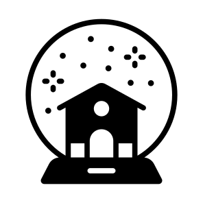 Globe, Ball, Crystal, Snow, House icon