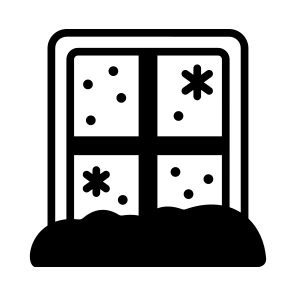 Window, Blazing, Interior, Snowfall, Flakes icon