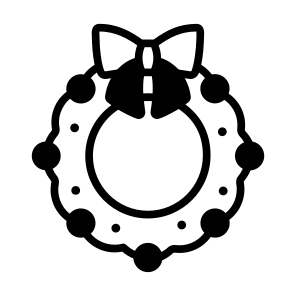 Wreath, Decor, Decoration, Ribbon, Christmas icon