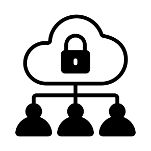 Users, Cloud, Storage, Lock, Privacy icon
