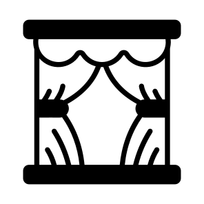 Curtains, Draps, Stage, Theatre, Fabric icon