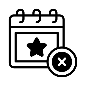 Event Cancel, Event Failed, No Event, Event Issue, Event Problem icon