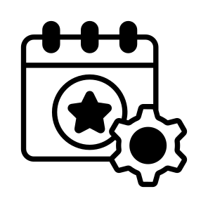 Event Management, Event Planning, Program Coordination, Celebration Management, Schedule icon