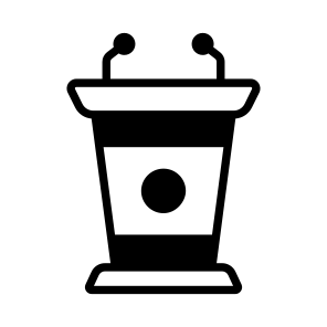 Rostrum, Speaker Podium, Stage Rostrum, Event Lectern, Wooden Stand icon
