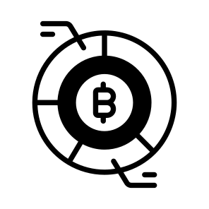 Analysis, Shares, Infographics, Bitcoin, Crypto icon