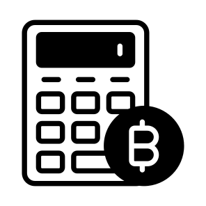 Calculation, Estimation, Budgeting, Totalization, Bitcoin icon