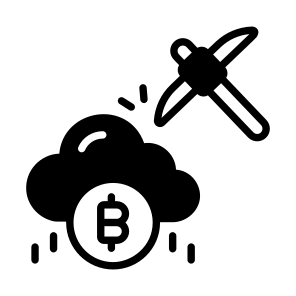 Cloud, Mining, Earning, Bitcoin, Crypto icon