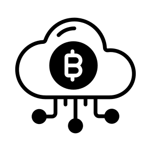 Cloud, Storage, Earning, Income, Bitcoin icon