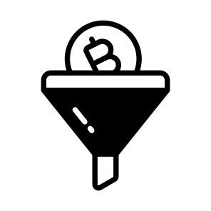 Conversion, Funnel, Filter, Bitcoin, Crypto icon