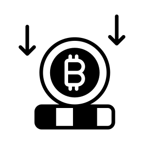 Downfall, Loss, Recession, Coins, Bitcoin icon