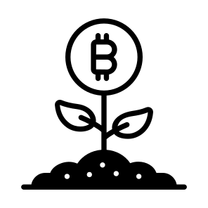 Earning, Profit, Revenue, Plant, Bitcoin icon