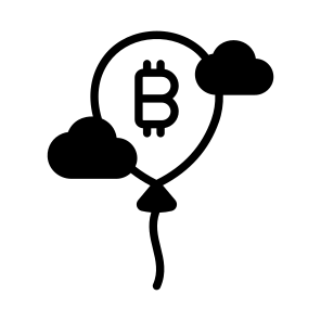 Inflation, Balloon, Bitcoin, Crypto, Cryptocurrency icon