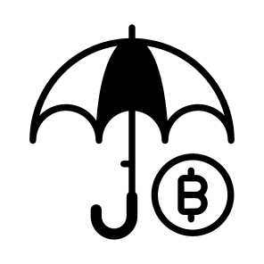 Insurance, Assurance, Coverage, Bitcoin, Crypto icon