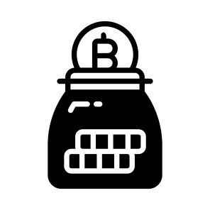 Jar, Saving, Bitcoin, Crypto, Cryptocurrency icon