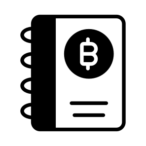 Ledger, Diary, Bookkeeping, Record, Bitcoin icon