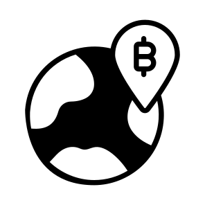 Location, Global, Trading, International, Bitcoin icon