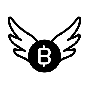 Loss, Inflation, Wings, Bitcoin, Crypto icon