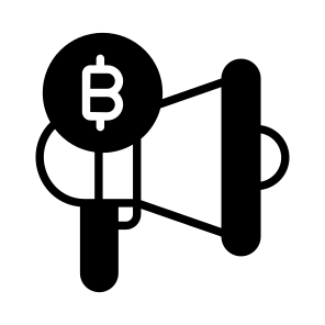 Marketing, Promotion, Announcement, Bitcoin, Crypto icon