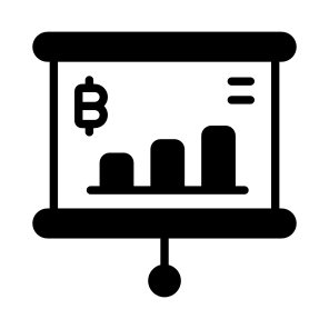 Presentation, Statistics, Infographics, Chart, Bitcoin icon