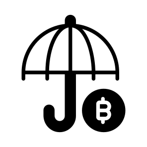 Protection, Insurance, Assurance, Coverage, Bitcoin icon