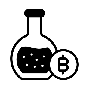 Research, Flask, Bitcoin, Crypto, Cryptocurrency icon
