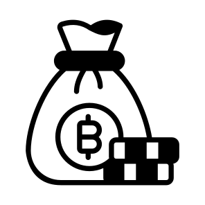 Sack, Pouch, Bag, Bitcoin, Crypto icon