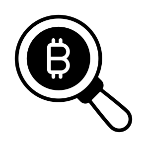 Search, Seek, Bitcoin, Crypto, Cryptocurrency icon