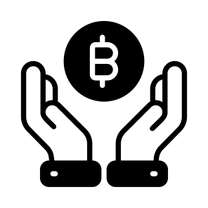 Service, Protection, Hands, Bitcoin, Crypto icon