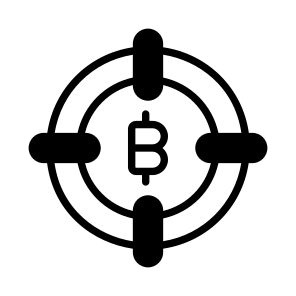 Target, Aim, Focus, Bitcoin, Crypto icon