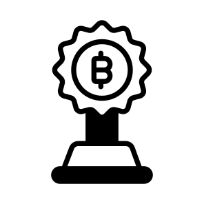 Trophy, Award, Reward, Prize, Bitcoin icon