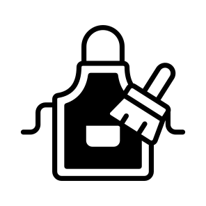 Apron, Clothes, Wearable, Brush, Housekeeping icon