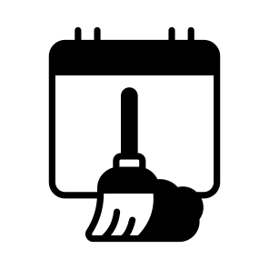 Broom, Schedule, Calendar, Planner, Housekeeping icon