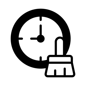 Time, Clock, Watch, Brush, Dusting icon