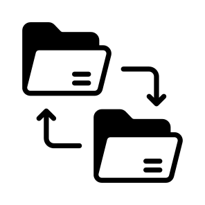 Data, Transfer, Files, Folders, Automation icon