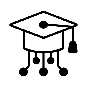 E Learning, Education, Network, Futuristic, Technology icon