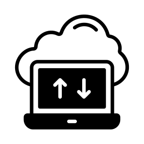 Data, Cloud, Laptop, Online, Digital icon