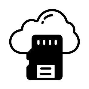 Data, Cloud, Memory, Chip, Card icon