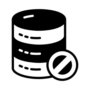 Data, Database, Db, Block, Ban icon